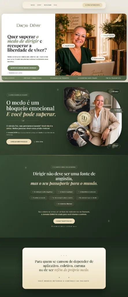 Site Dama Driver: Posicionamento e superação do medo de dirigir